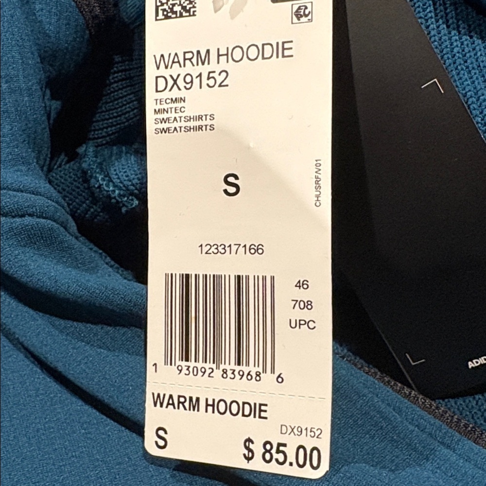 ADIDAS Men's Climawarm full zip training hoodie. Hooded sweatshirt. Small. Blue - Picture 11 of 15
